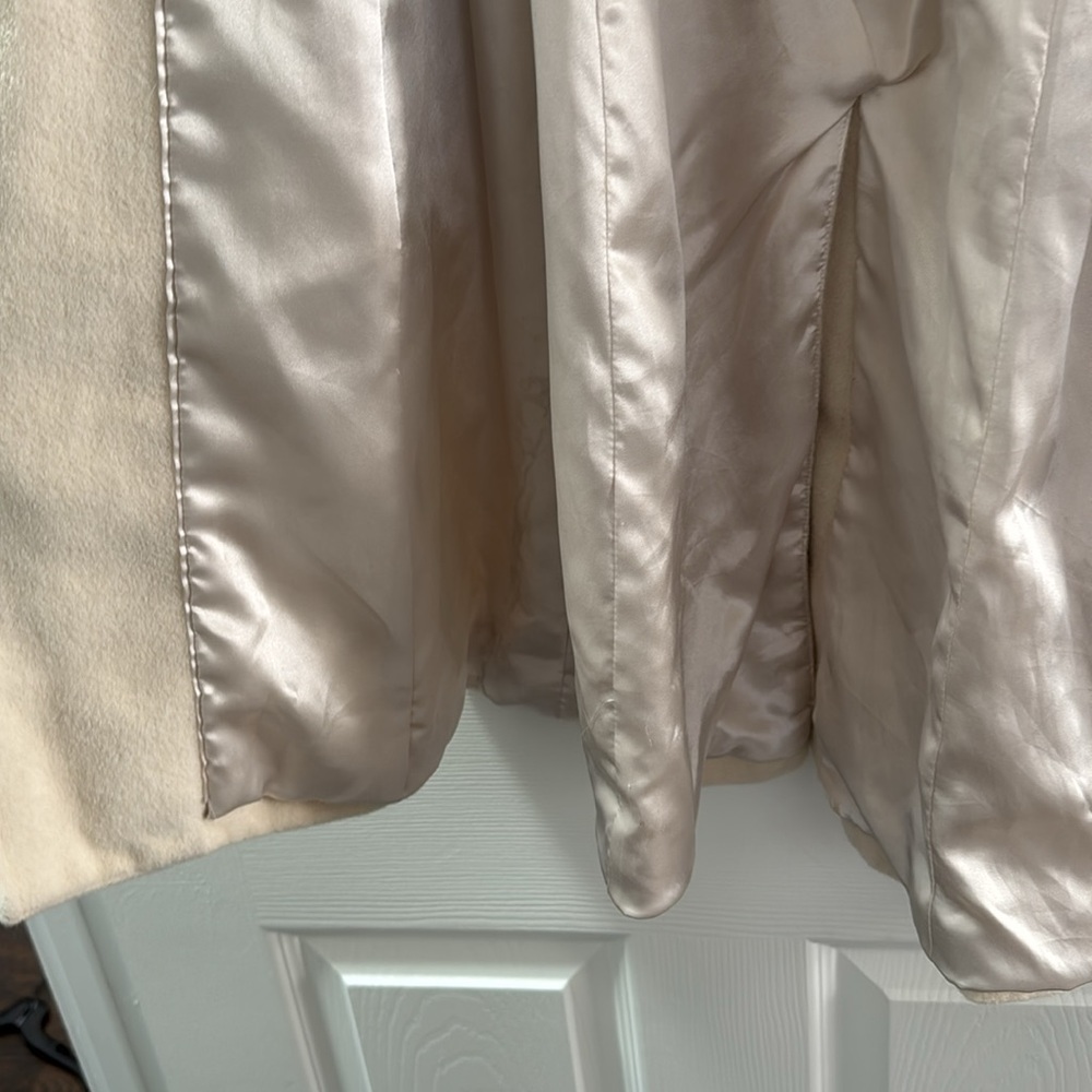 Cream Belted Coat with Wide Collar - bebe - Picture 6 of 11